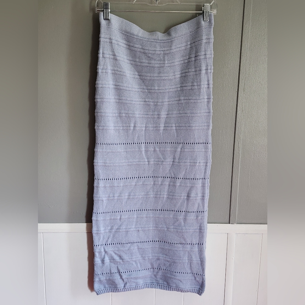 🔴 Freshman Light Ice Blue Crochet Knit Skirt